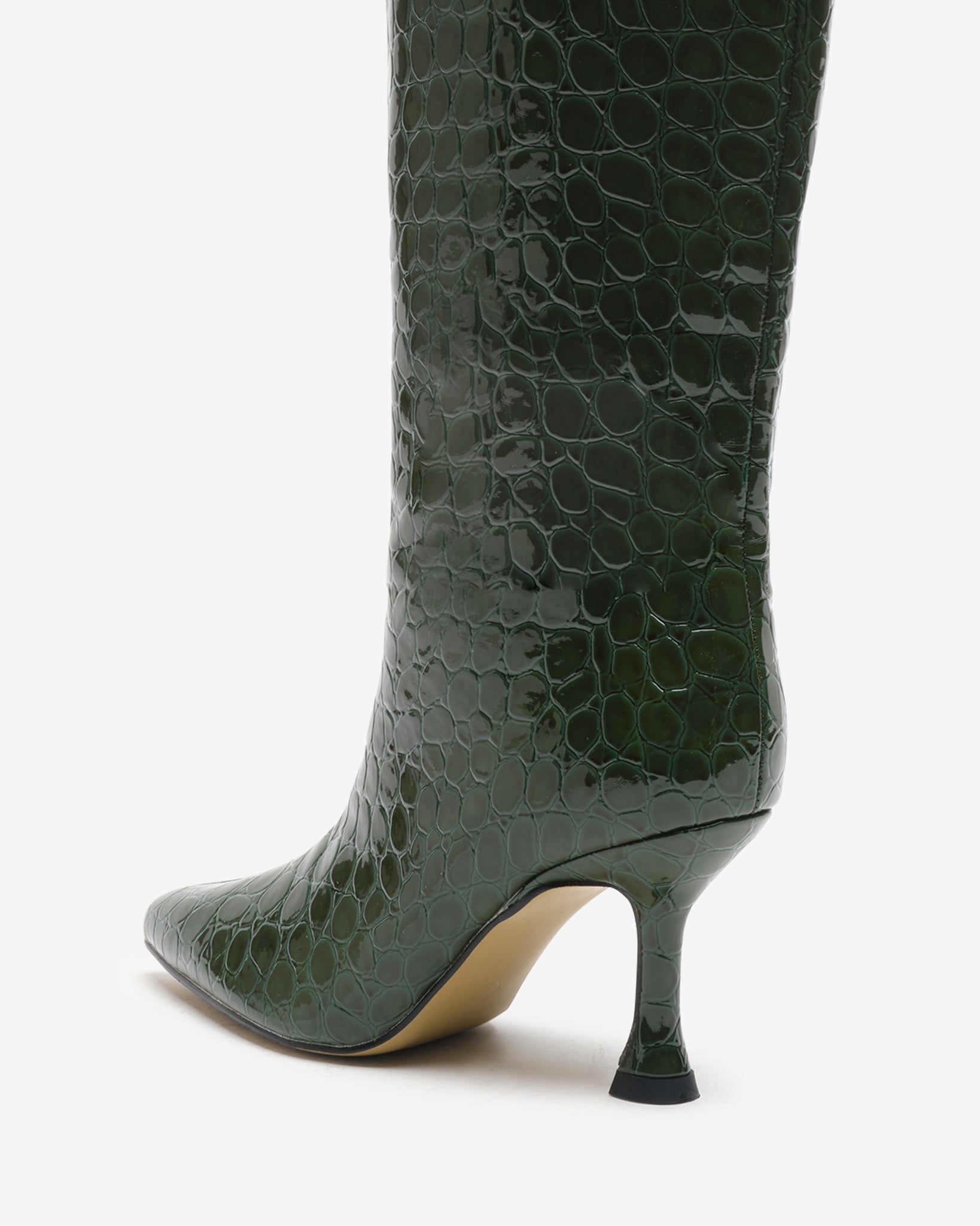 Shiny animal print boot